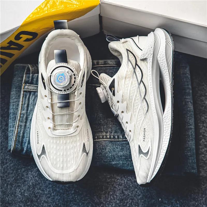 

Summer Breathable Casual Sports Shoes For Men New Fashionable And Versatile Breathable Mesh Rotating Buckle Running Shoes 39