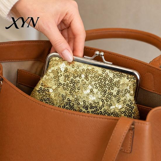 Colorful Sequin Wallet Women Coin Purse, with Metal Hinge And Kiss-lock Design, Lightweight Portable Travel Pouch Mini Wallet, Sequined Glitter
