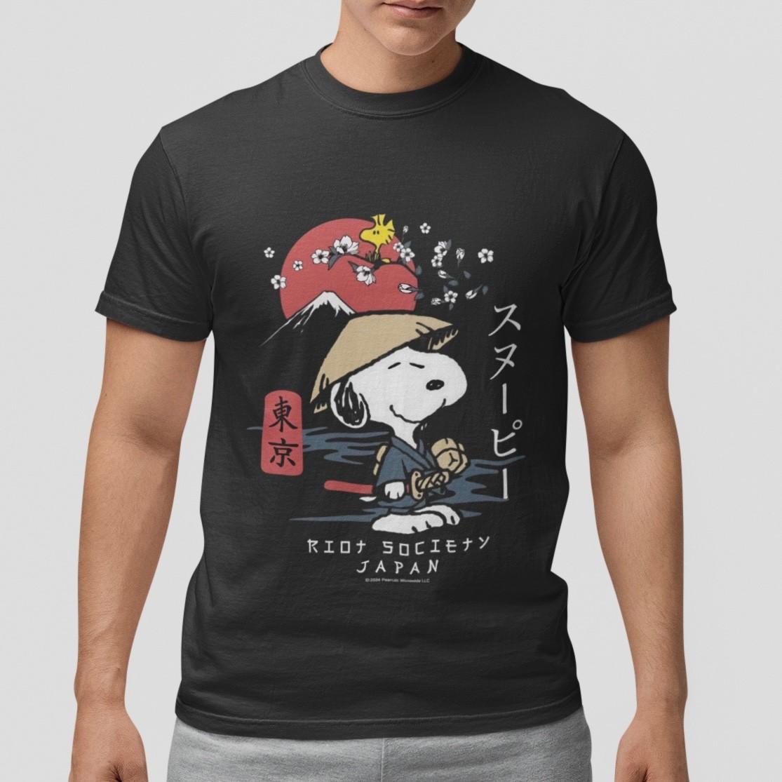 Snoopy T-Shirt Japanese Fuji Mountain Sakura Tokyo Graphic Tee Streetwear Unisex XXL