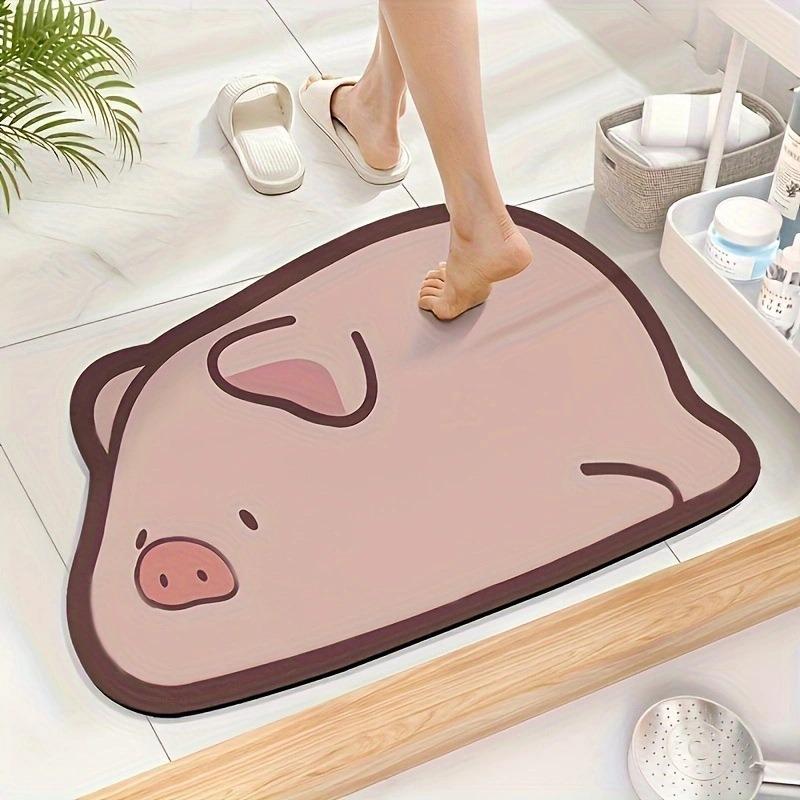 Cute Cartoon Pattern Non-slip Mat Entrance Door Mat Diatomaceous Earth Absorbent Quick Drying Cushion Suitable For Toilet Door