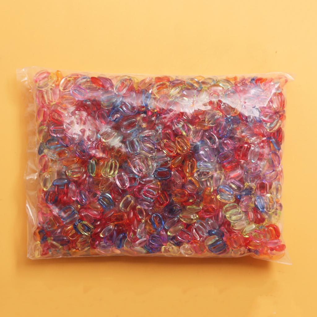 500g 15*19mm About750pcs Fashion DIY Jewelry Accessories Chain Transparent for Bracelet Necklace Making Creative Multicolor Acrylic Loose Beads