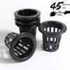 Black Hydroponic Root Holder 55 | No. 45 Plastic Planting Basket Cup for Soilless Cultivation