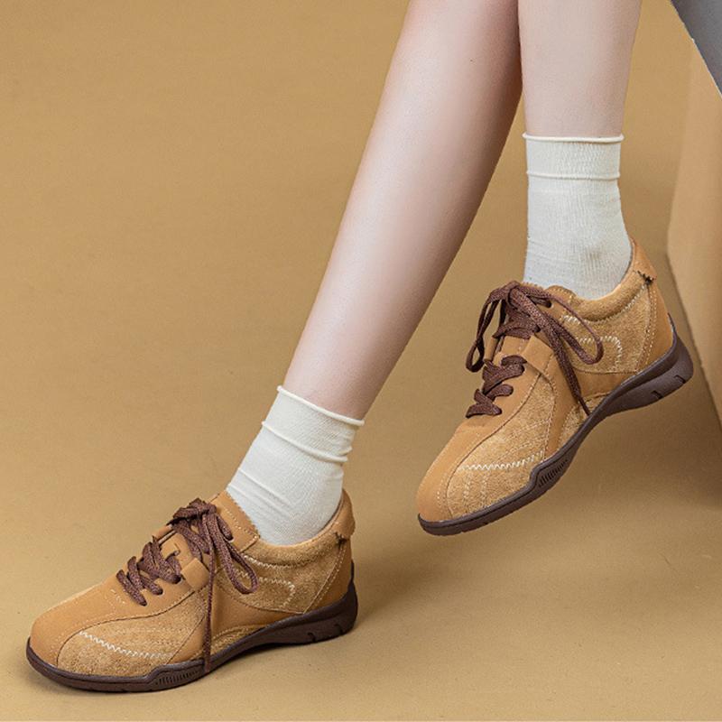 Spring Autumn Shoes Women Fashion Sneakers Suede Leather Shoes Height Increasing 5cm Flat Brand Ladies Sneakers