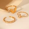 Euro-American Ins style stainless steel ring for women, high-end 18k gold band, stackable zircon ring