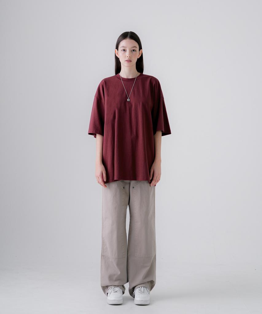 EZKATON Dreaming Short Sleeve T-Shirt Burgundy Kmst6777