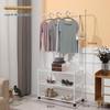 Movable Floor Coat Rack with Storage