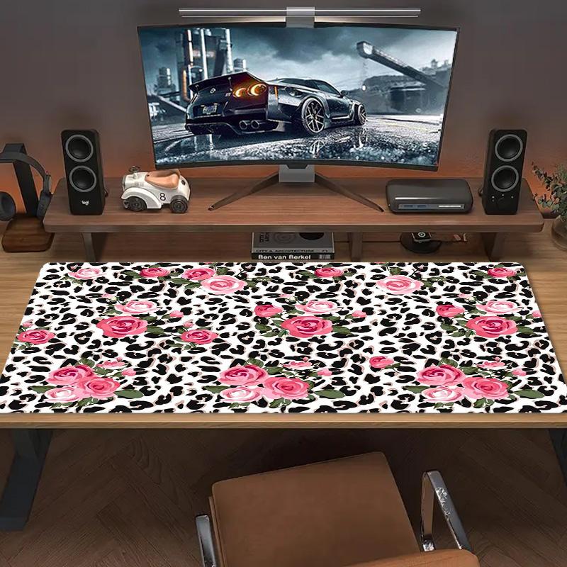 Leopard Art Color Mouse Pad Large Gaming Table Cushion Non-slip Laptop Tablet Big Mousepad XXL Mat Mini PC Playmat With Lock edge