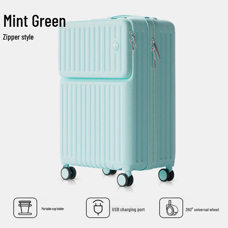 Travel Luggage with USB and Cup Holder