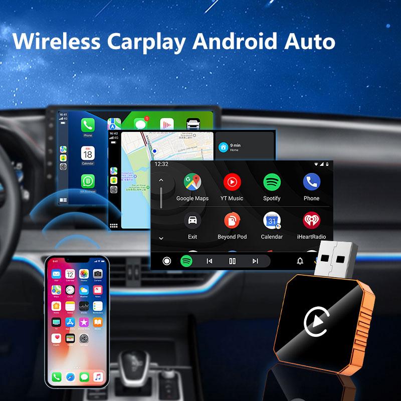 Wireless CarPlay Android Auto Adapter 2 in 1 AI Smart Box Mini USB C Smart Dongle for Car 5Ghz WiFi Stable Connection
