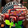 1pc Patriotic Red Truck Metal Sign with Floral Wreath, Round Wall Decor for Home Patio Garage Bar