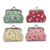Cute Floral Coin Purse, Vintage Kiss-lock Change Pouch, Mini Coin Wallet Trinkets Storage Pouch for Coins, Cash, Cards
