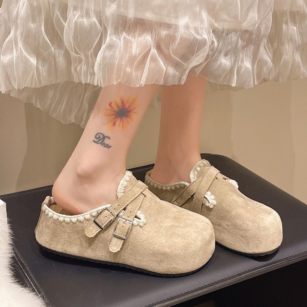 Niche Design Bag Head Slippers Female Internet Celebrity Explosion Mori Korean Version Round Head Slippers Female 2025 Spring and Summer New