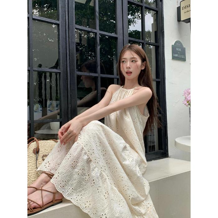 French First Love White Suspender Dress Women's Summer New Seaside Vacation Sleeveless Fairy Beach Skirt