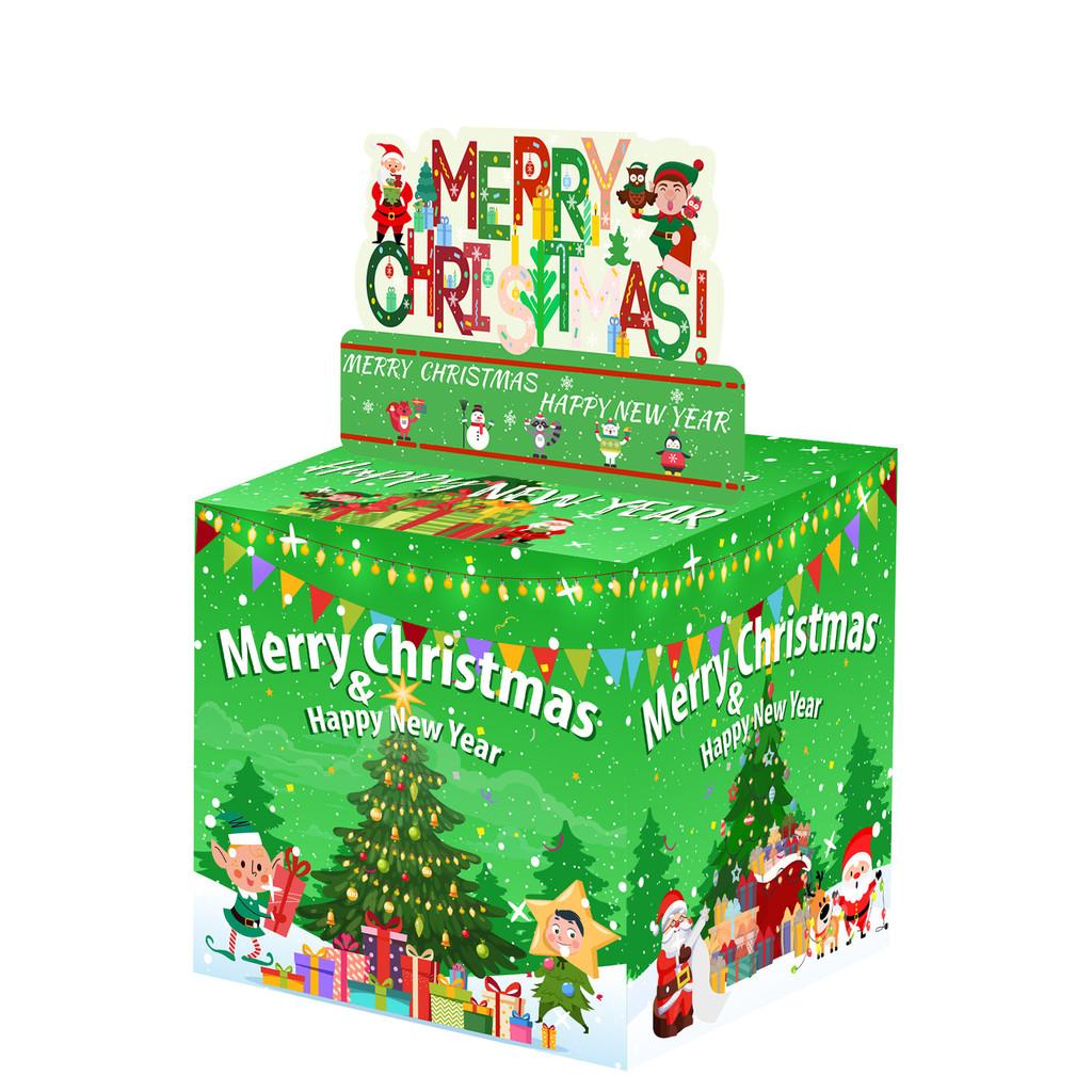 Тематическая вечеринка Рождественская подарочная коробка Дизайн дерева с зеленым градиентом Праздники