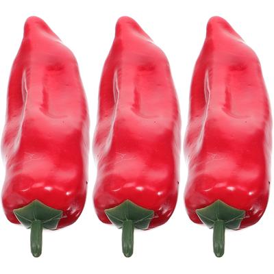 3Pcs Realistic Foam Fake Peppers for Home Decor Bakery Restaurant Photography Props Artificial Chili Ornament Showcase Display