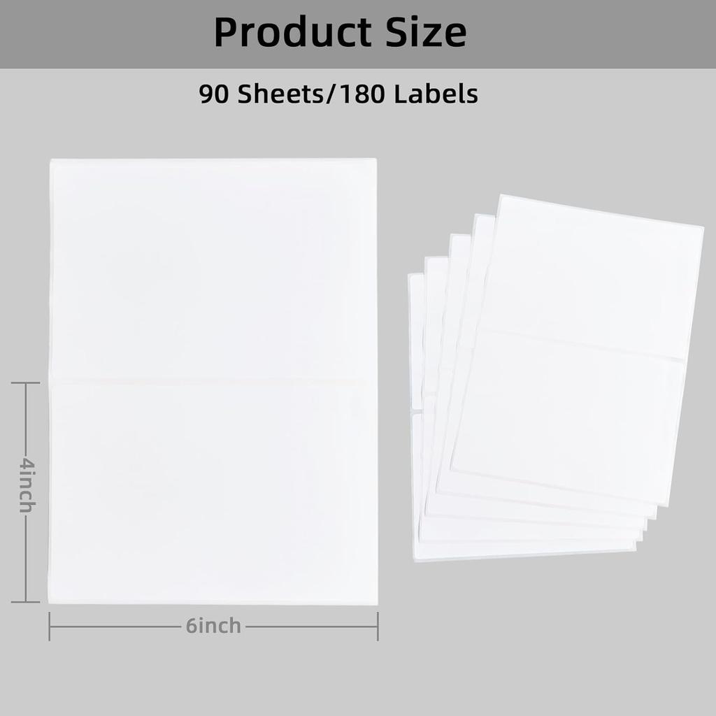 180 Pcs 4"x6" Large Moving Labels for Boxes, White Writable Stickers for Storage B & Organization, Blank Moving Boxes Labels for Kitchen, Home &