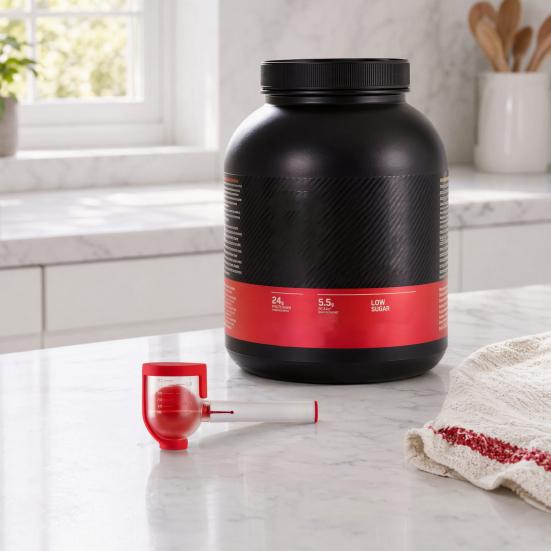 2Pcs Adjustable Funnel Dispenser, All in One Protein Powder Container with Scoop, Portable Supplement Storage for Narrow Bottles, Kitchen Tool