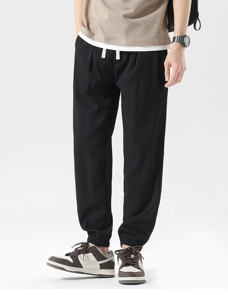 Tech Cool Tencel Summer Thin Casual Long Pants Men's Pants Leg Tight Sports Pants