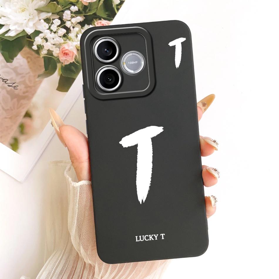 For Honor 600 Lite 5G Honor600 Lucky Initial Letter Phone Case For Honor 600 600Lite Soft Silicone Shockproof Cases Bumpers