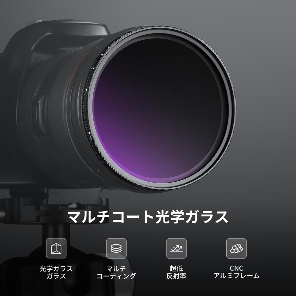 NEEWER 58mm Variable ND with Lens Cap and Cleaning Adjustable Neutral Optical Neutral Density Camera Photography Accessories Filter, ND2-32 (1-5
