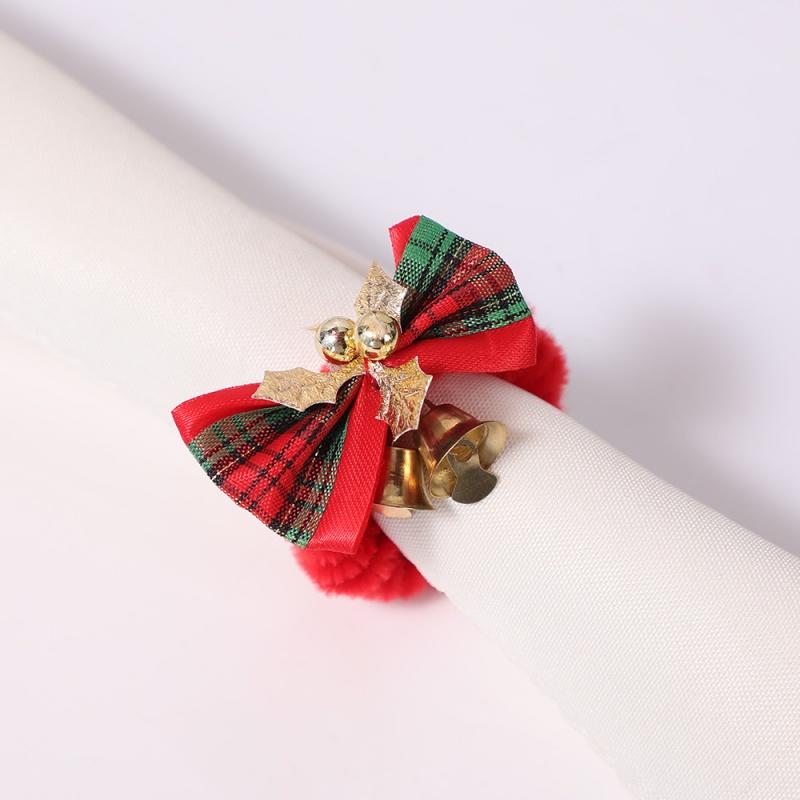 Christmas Velvet Bow Napkin Holders Elegant Versatile Handmade Tie Clips For Tableware Napkin Rings Perfect For Weddings Christmas Birthday Events