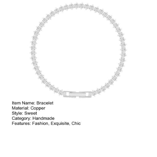 Zirconia Cubic Bracelet for Women Tear Drop Shaped Rhinestone Bracelet Wedding Bridal Jewelry for Anniversary Birthday Valentine's Day