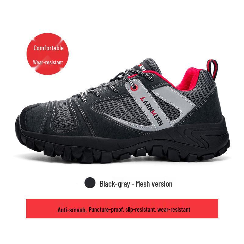 

Langmeng Men s Steel Toe Work Shoes, Anti-Smash, Anti-Puncture, Rubber Outsole, Anti-Slip, Comfortable for Construction Sites. Deep Grey Mesh; 38