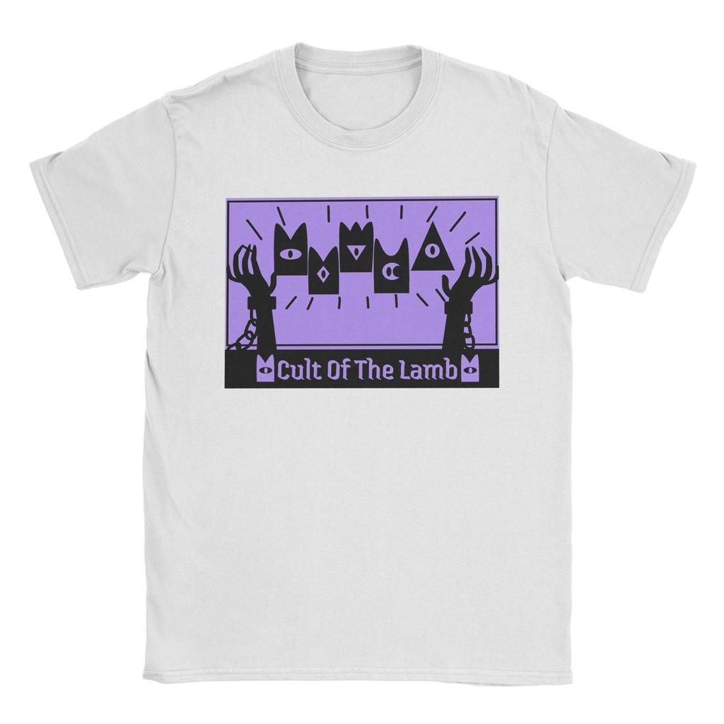 Cult Of The Lamb Game TShirts for Men  Vintage 100 Cotton Tees Crew Neck Short Sleeve T Shirts Gift Idea Clothes