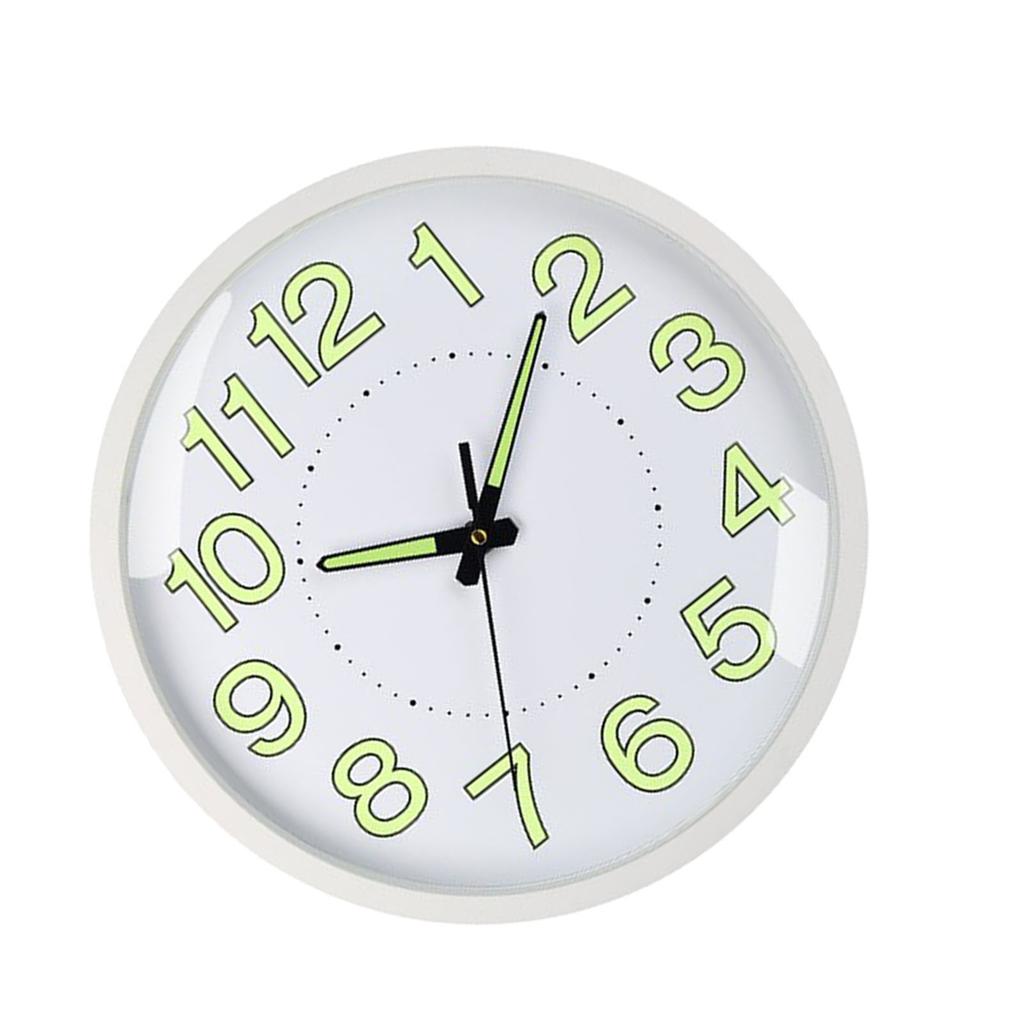 Silent Quartz Clock Plastic Wall Mounted Luminous Quiet for Living Room Bedroom 12in 30cm