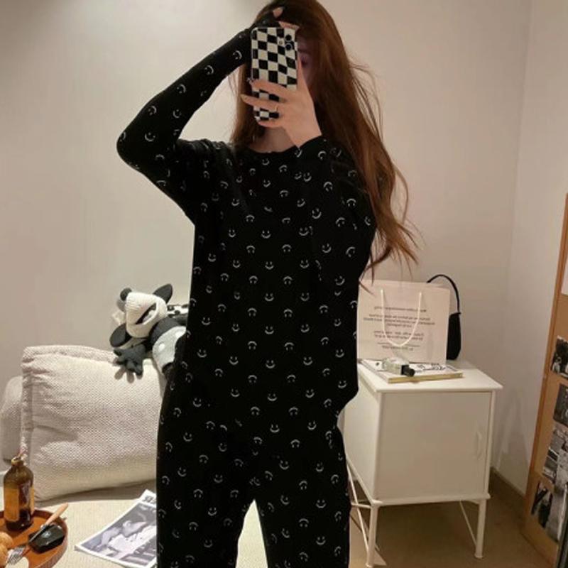 2 Piece New Girls Soft Skin Friendly Pajama Set Ladies Casual Sleep Homewear Set Women's Large Size Homewear