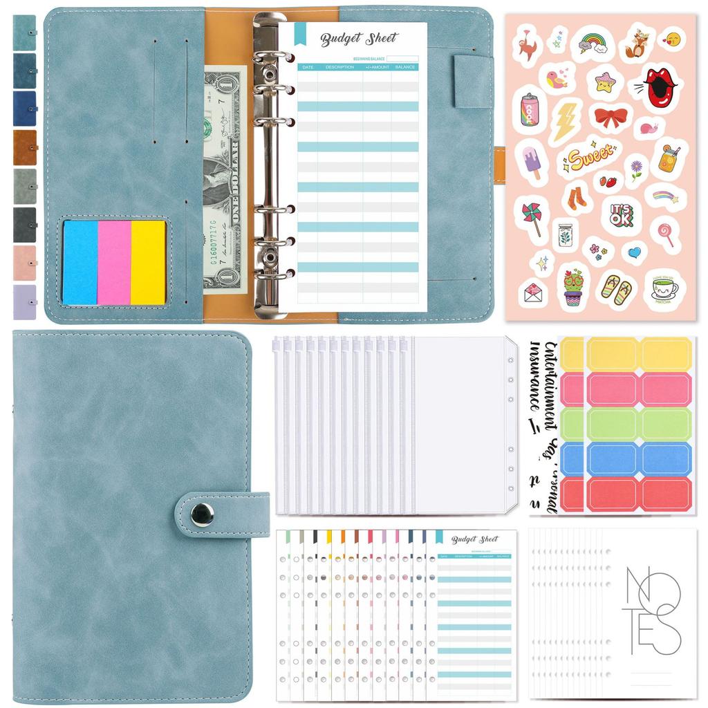 Money Budget Planner Binder With Zipper Envelopes Cash Envelopes For Budgeting Money Organizer For A6 Cash Budget Binder