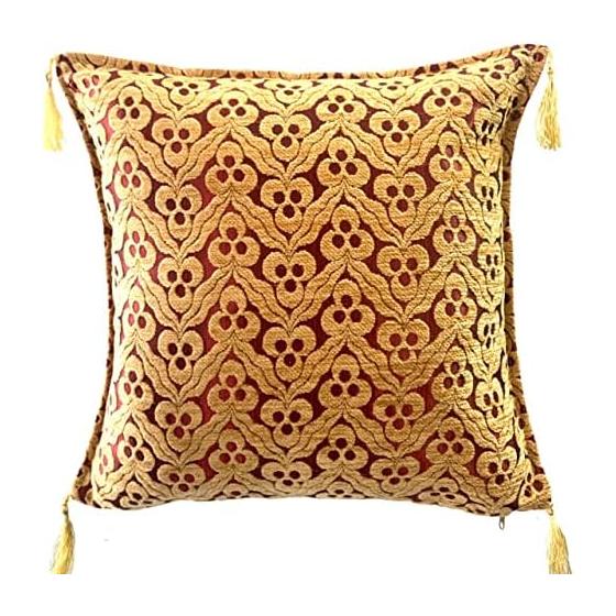 Turkish Cushion Cover 45cm x 45cm Topkapi Design Moroccan Aladdin Arabian Nights (Mustard)