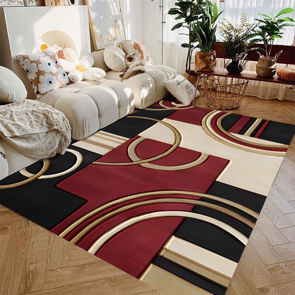 American Nordic Style Area Rug Abstract Geometric Carpet Non-Slip Washable Carpet for Living Room Bedroom Home Decor Floor Mat 40x60cm