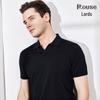 Luotz Men's Silk Cotton Blend Short-Sleeve Polo Shirt