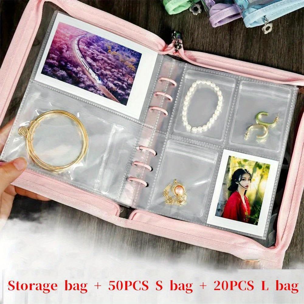 New Jewelry Necklace Earring Holder Bag Portable Water-proof Credit Card Photo Storage Book Zipper Bag Ins Stationery Organizer