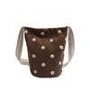 Winter Damen Wollbeutel mit großem Fassungsvermögen 2025 neue Mode Polka Dot College Wind Eimertasche vielseitige Umhängetasche