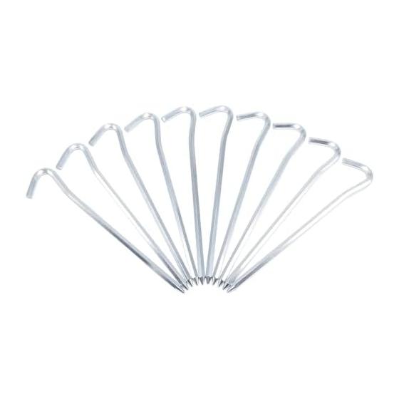 Tent pegs, 18cm, set of 10, aluminum pegs, high strength, camping stakes, tarp construction tools, for fixing guy ropes