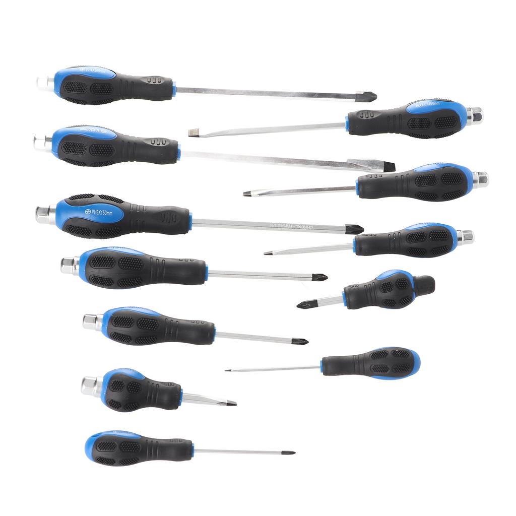 12 Pcs Mechanics Anti Slip Handle Screwdriver Box Set with Go Thru Handle Shaft