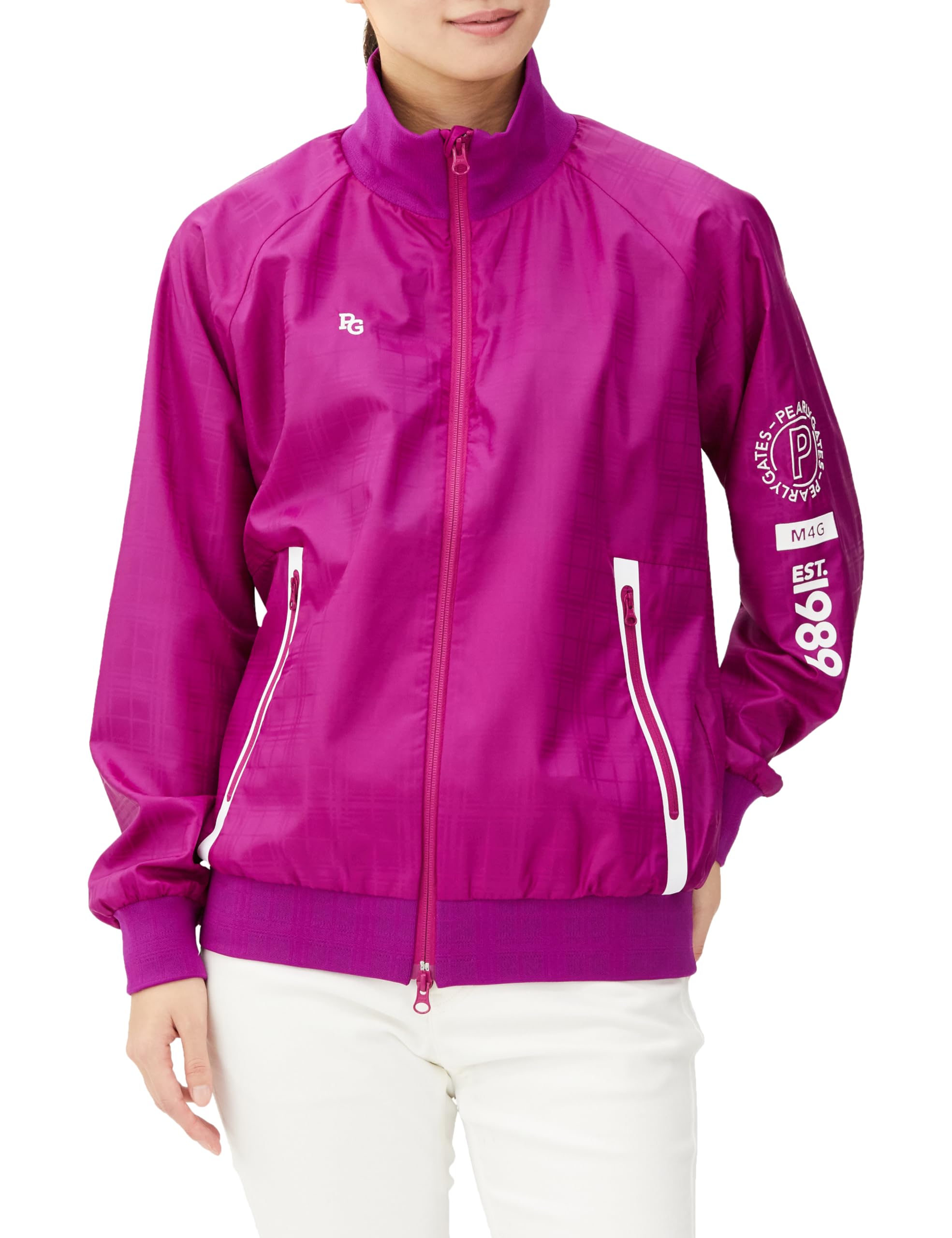 

waterproof and breathable full zip blouson plaid heat Golf outerwear 1 [Pearly Gates] Women s (BIG pattern, retention, stretch) / / 055-3220008