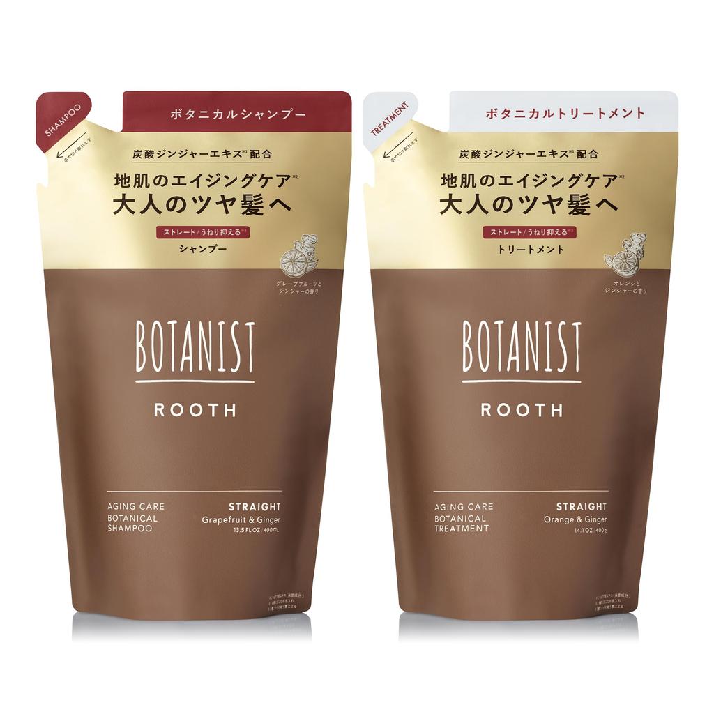 BOTANIST ROOTH Aging Care Shampoo and Treatment Set Refill for Straight Hair [New Model]