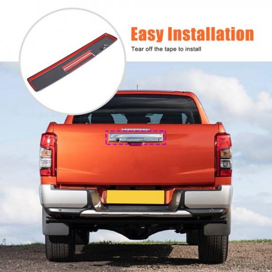 Black Tailgate Handle Cover Camera Hole For Mitsubishi Triton L200 MR -23