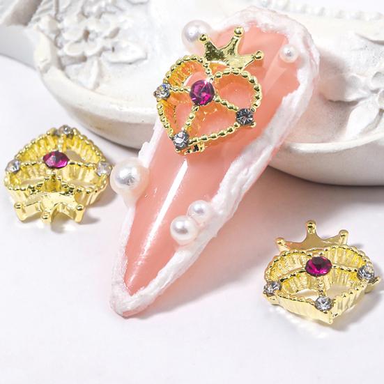 10 ks stylů nehtů zdobení kamínky zářící manikúra umění DIY rozmanité 3D korunkové srdce na nehty kouzlo