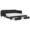 VidaXL Daybed with Trundle and Drawers Black 90x190 Cm Velvet 3197150