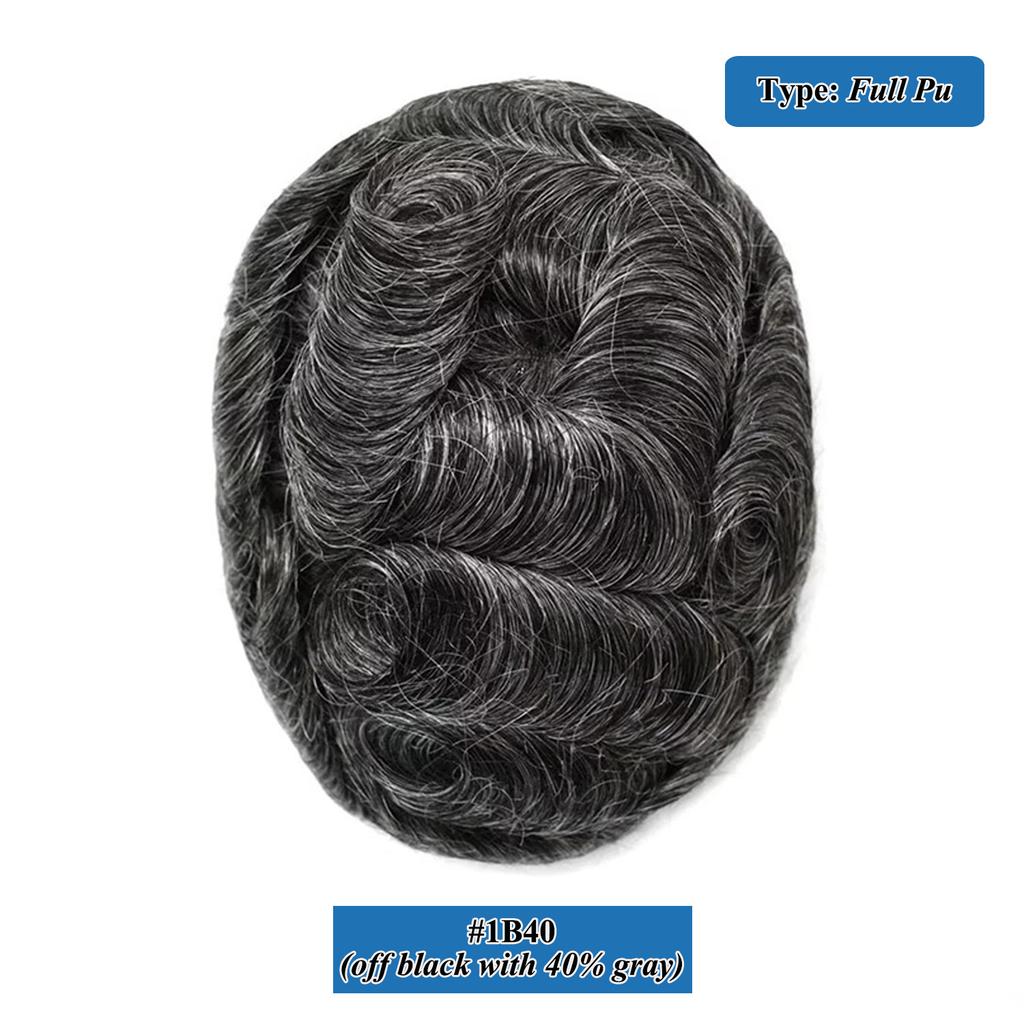 Toupee For Men Ultra-Thin Skin Microskin Male Hair Prosthesis Premier Toupee for Men Men's Wig 100% Natural Human Hair