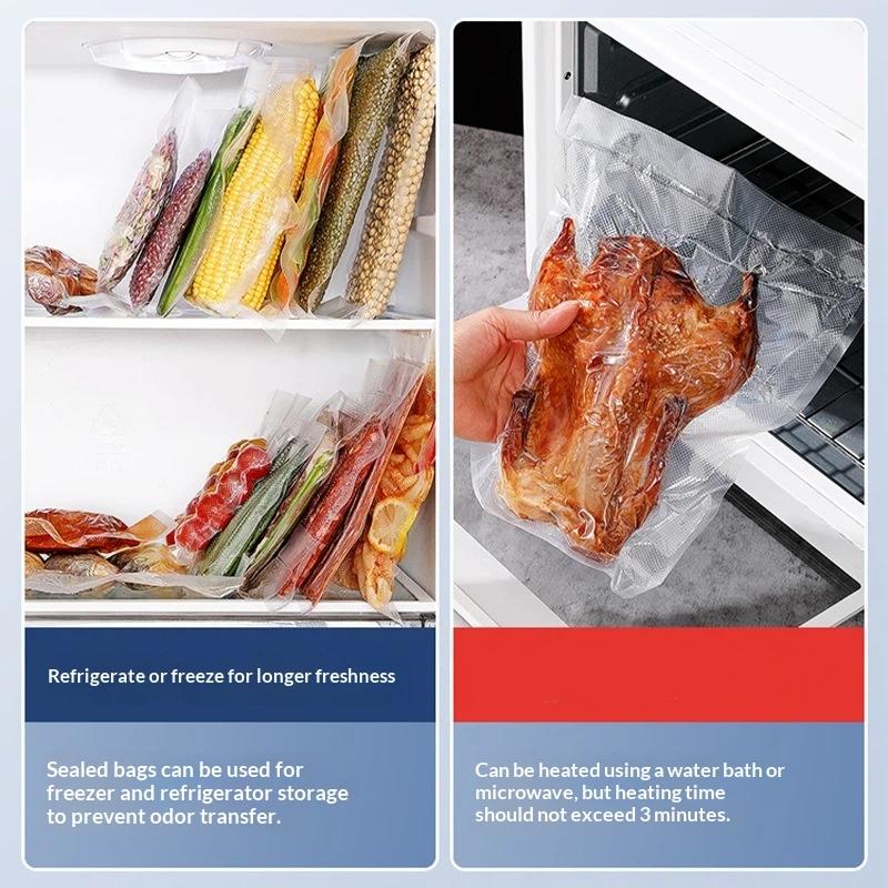 Food Vacuum Storage Bags Food Grade Safe Heavy Duty Vacuum Sealer Bags for Sous Vide Meat Vegetable Fruit Kitchen Freezer Storage