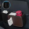 Car Seat Back Trash Bin Storage Box Drink Holder Organizer Auto Backseat Garbage Can Dust Bin with Tissue Case