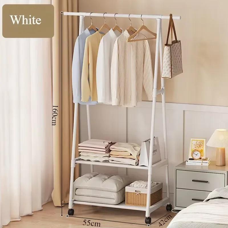 Clothes Rack Triangle Pulley With Wheels Home Assembly Living Room Movable Triangle Clothes Racks Floor Standing Clothes Hanger