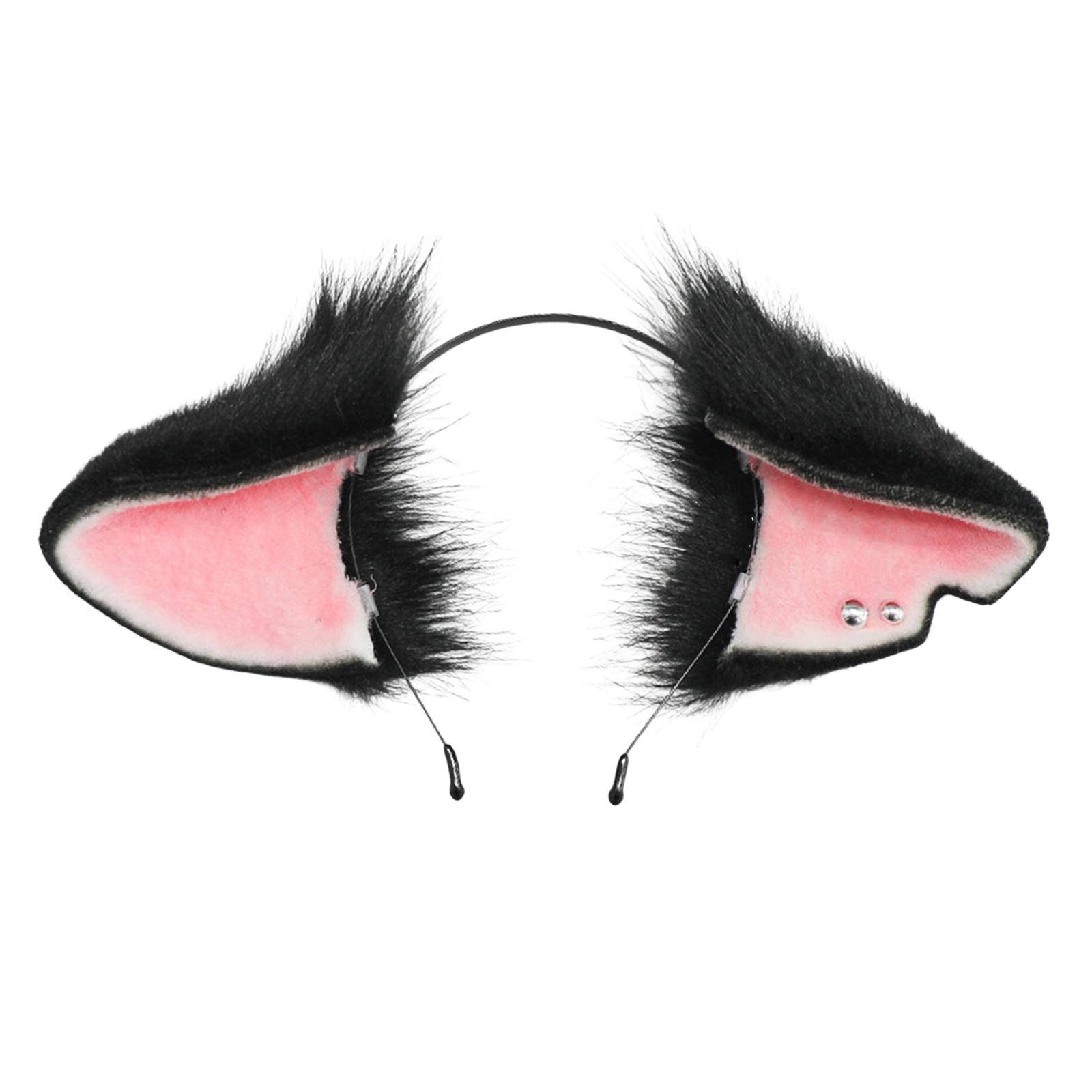 

Пушистые плюшевые звериные ушки, ободок для волос, хвост, аксессуар для косплей-костюма для аниме-мероприятия, наряда для Хэллоуин-вечеринки и фотосессий A