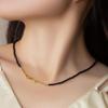 Little Red Potato Summer Hot Sale: Black Gold Beaded Necklace - Luxurious, Unique, and Lightweight Choker