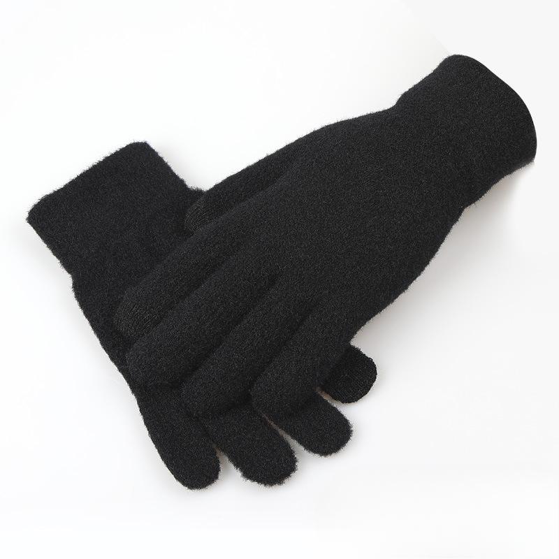Warm Knitted Gloves Imitation Mink Velvet Touch Screen for Men and Women Students In Autumn and Winter Versatile Cycling Cold Proof Gloves